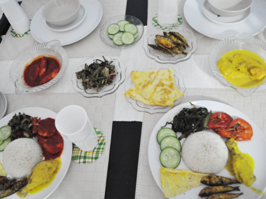 Plates upon plates of delicious food