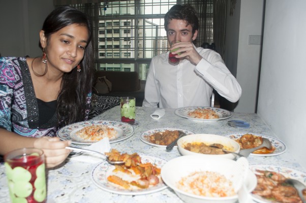 My guests enjoying their meal