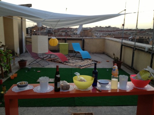 Dining on Susanna's rooftop