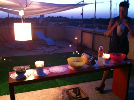 Dining on Susanna's rooftop